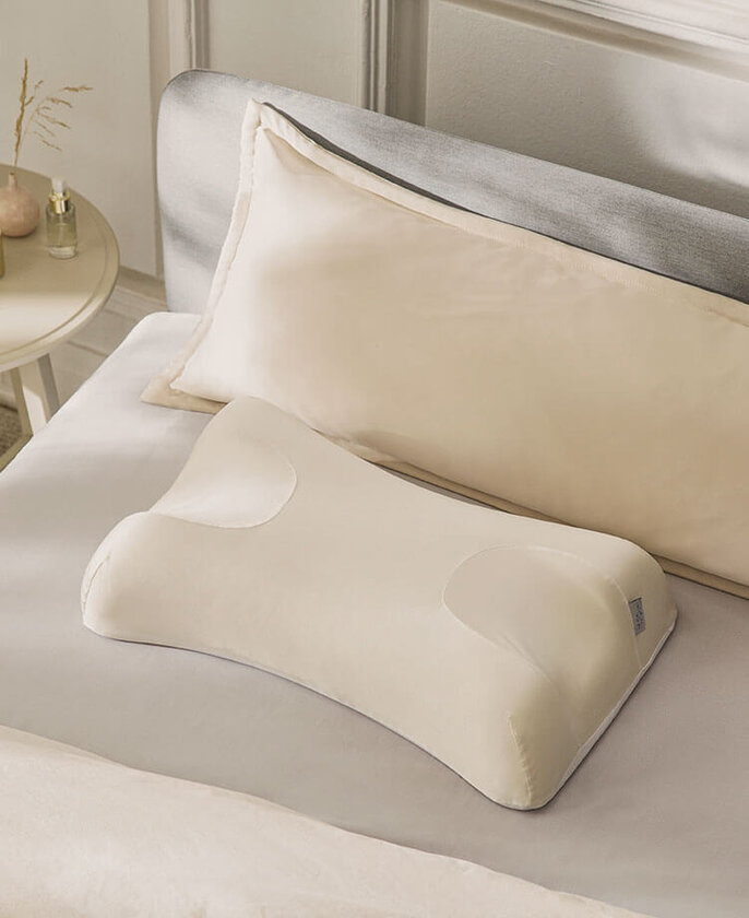 SLEEP SLEEK Cuscino di bellezza anti-invecchiamento e antirughe, in memory foam per dolori al collo e alle spalle, per dormire sulla schiena e sul lato (con federa in cotone 100